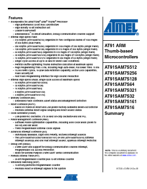 AT91SAM7S64-MU Datasheet PDF Atmel Corporation