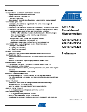 AT91SAM7X128-AU Datasheet PDF Atmel Corporation