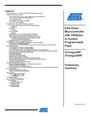 ATMEGA329PV-10MUR Datasheet PDF Atmel Corporation