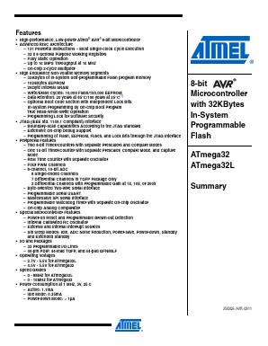 ATMEGA32-16AJ Datasheet PDF Atmel Corporation