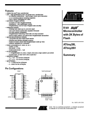 ATTINY28V-1MC Datasheet PDF Atmel Corporation