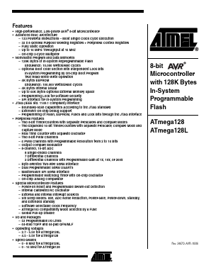 ATEMGA128 Datasheet PDF Atmel Corporation