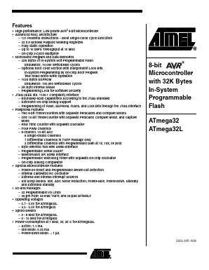 ATMEGA32L-8AU Datasheet PDF Atmel Corporation