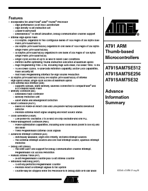 AT91SAM7SE32 Datasheet PDF Atmel Corporation