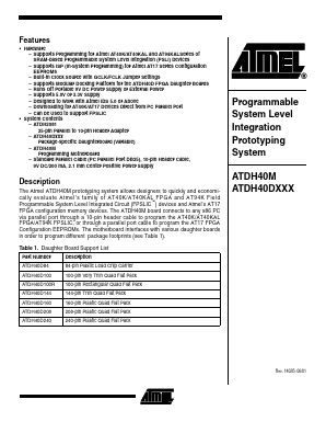 ATDH40D84 Datasheet PDF Atmel Corporation