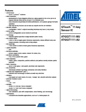 AT42QT1111-AU Datasheet PDF Atmel Corporation
