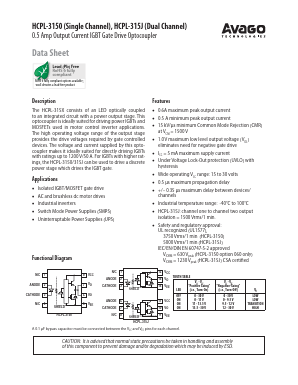 HCPL-315J-000E Datasheet PDF Avago Technologies