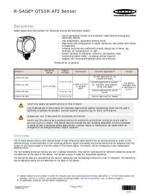 QT50R-KR-AF2 Datasheet PDF Banner Engineering Corp.