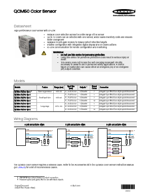 QCM50-K5D60-Q8-8 Datasheet PDF Banner Engineering Corp.