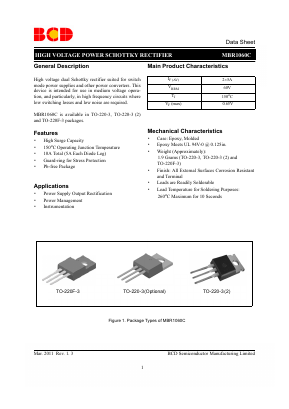 MBR1060CTF-G1 Datasheet PDF BCD Semiconductor