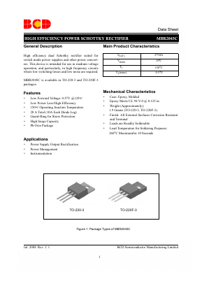 MBR2045C Datasheet PDF BCD Semiconductor
