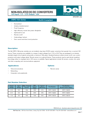 VRPC-10A250 Datasheet PDF Bel Fuse Inc.