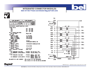 0826-1X1T-80-F Datasheet PDF Bel Fuse Inc.