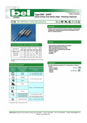 5HF Datasheet PDF Bel Fuse Inc.