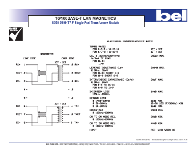S558-5999-T7-F Datasheet PDF Bel Fuse Inc.
