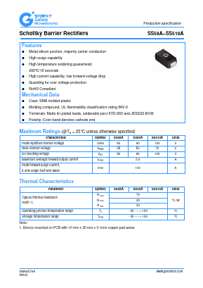 SS510A Datasheet PDF Galaxy Semi-Conductor