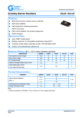 SS510F Datasheet PDF Galaxy Semi-Conductor