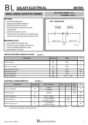 MA700A Datasheet PDF Galaxy Semi-Conductor