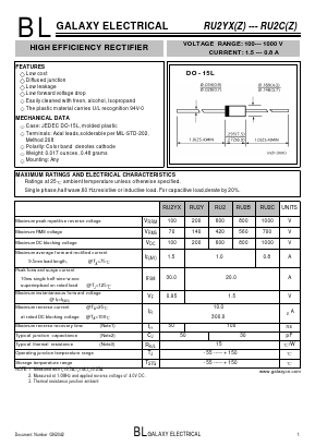 RU2 Datasheet PDF Galaxy Semi-Conductor