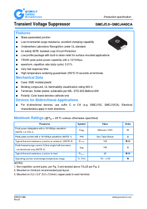 SMCJ11A Datasheet PDF Galaxy Semi-Conductor