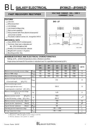 BY399S Datasheet PDF Galaxy Semi-Conductor