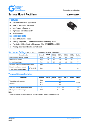 S2DA Datasheet PDF Galaxy Semi-Conductor