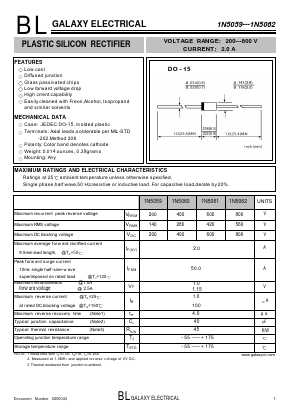 1N5062 Datasheet PDF Galaxy Semi-Conductor