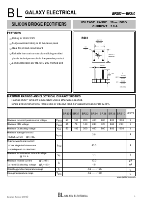 BR31 Datasheet PDF Galaxy Semi-Conductor