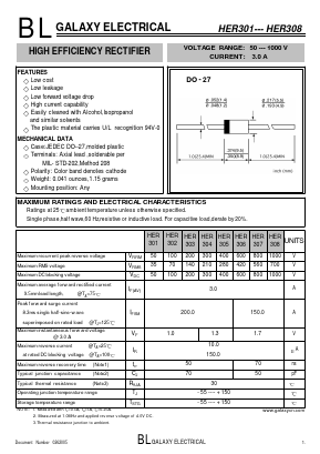 HER305 Datasheet PDF Galaxy Semi-Conductor