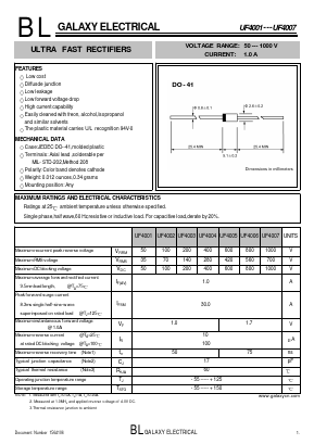 UF4002 Datasheet PDF Galaxy Semi-Conductor