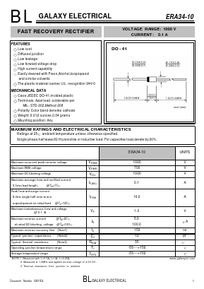 ERA34-10 Datasheet PDF Galaxy Semi-Conductor
