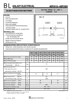 HER101G Datasheet PDF Galaxy Semi-Conductor
