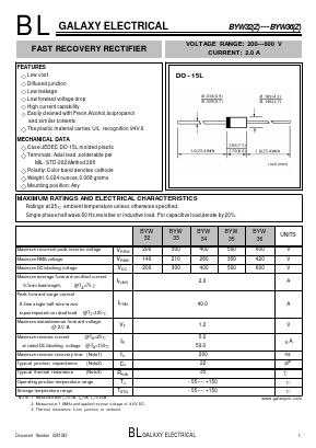 BYW32 Datasheet PDF Galaxy Semi-Conductor