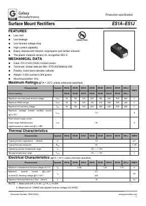 ES1G Datasheet PDF Galaxy Semi-Conductor