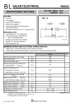 RN2Z Datasheet PDF Galaxy Semi-Conductor