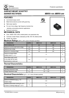 MBRX1200 Datasheet PDF Galaxy Semi-Conductor
