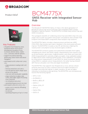 BCM47754 Datasheet PDF Broadcom Corporation