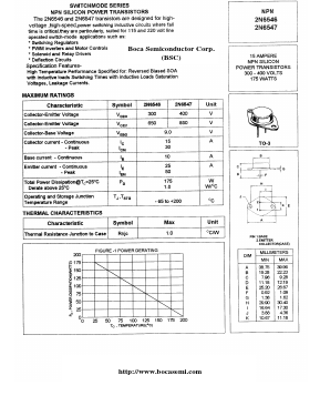 2N6546 Datasheet PDF Boca Semiconductor