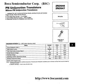 2N2647 Datasheet PDF Boca Semiconductor