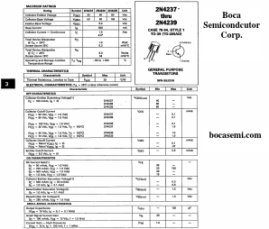 2N4237 Datasheet PDF Boca Semiconductor