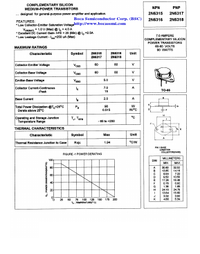 2N6315 Datasheet PDF Boca Semiconductor