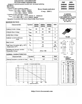 2N6041 Datasheet PDF Boca Semiconductor