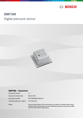 BMP388 Datasheet PDF Bosch Sensortec GmbH