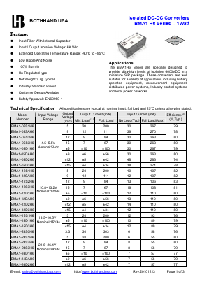 BMA1-05S3H6 Datasheet PDF Bothhand USA, LP.