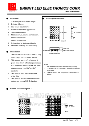 BM-20EG57ND Datasheet PDF BRIGHT LED ELECTRONICS CORP