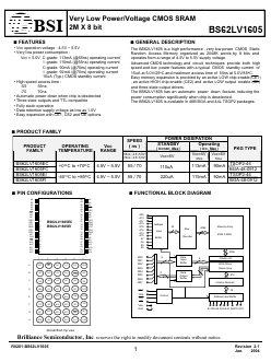 BS62LV1605ECP70 Datasheet PDF Brilliance Semiconductor
