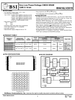 BS616LV2019AC-70 Datasheet PDF Brilliance Semiconductor