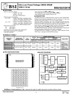 BS616UV2019DC-85 Datasheet PDF Brilliance Semiconductor
