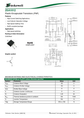 2SA1012O Datasheet PDF Bruckewell Technology LTD