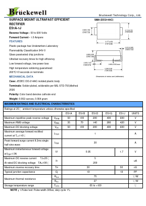 ES1A Datasheet PDF Bruckewell Technology LTD